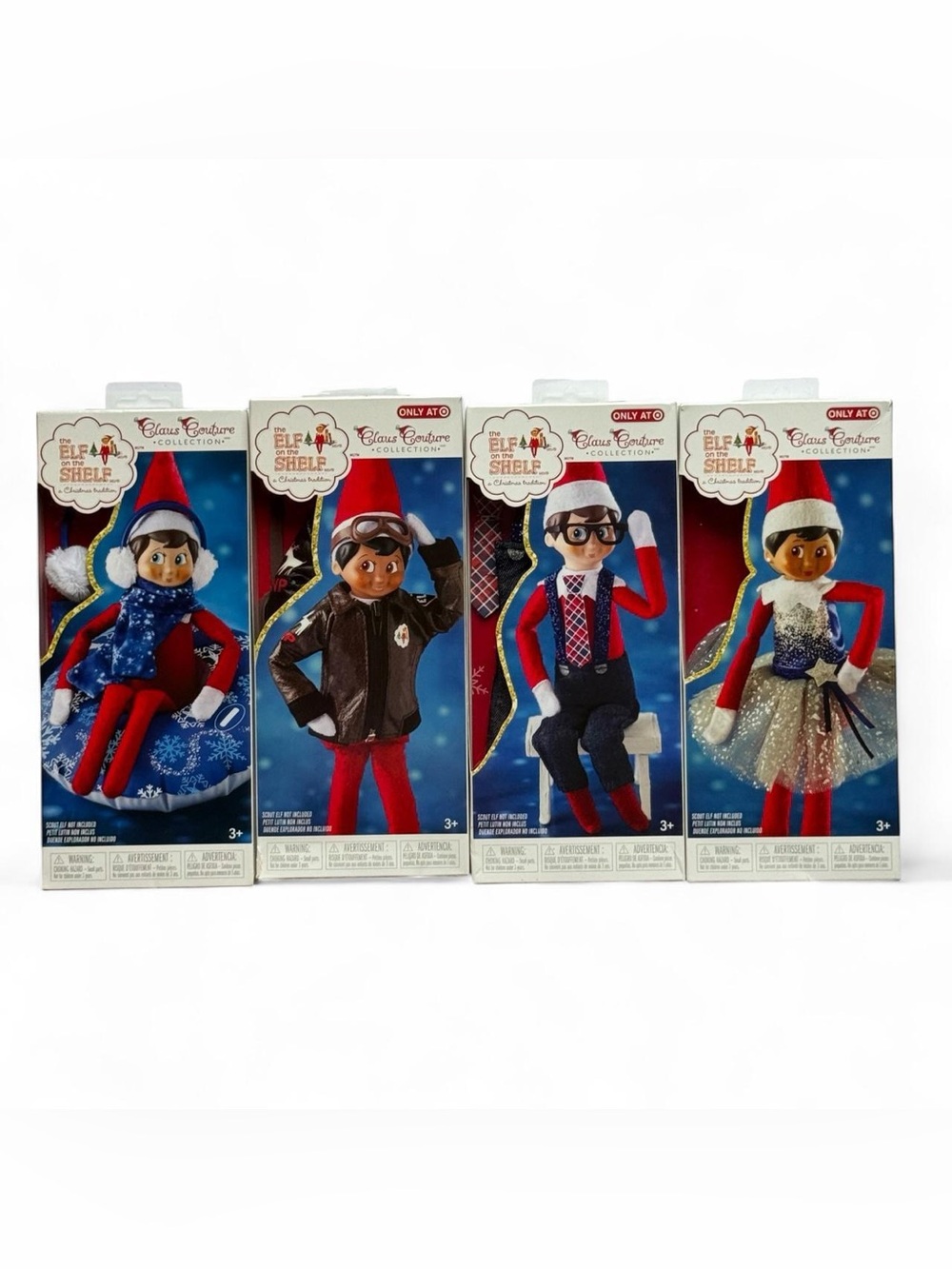 Elf on the Shelf Claus Couture Collection 4 Outfit Bundle Snow Flurry Shimmr NIB
